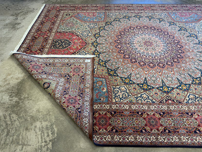 Hand-Knotted 60 Raj Persian Tabriz Rug - Dome Design - 10’x13’4”