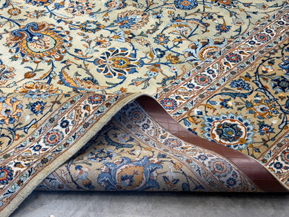Hand-Knotted Persian Kashan Rug - Signed - 10’5”x13’10”