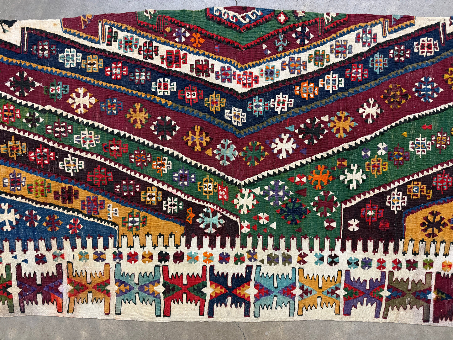 2’9”x14’10” Antique Hand-Woven Wool Flatweave Kilim Runner 2x14 Handmade Tribal Rug