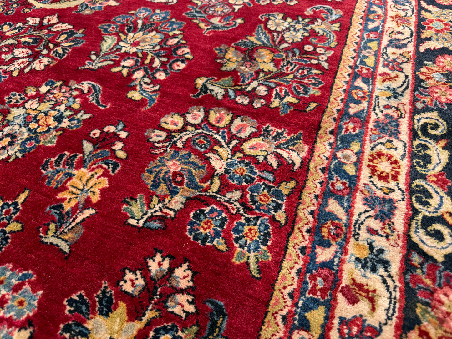 Hand-Knotted Persian Sarouk Rug - 10’1”x19’11”