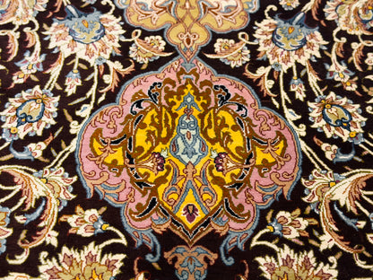 Luxurious Hand-Knotted 100% Silk Persian Qum Rug - Signed Shirazi - 6'9"x10'2"