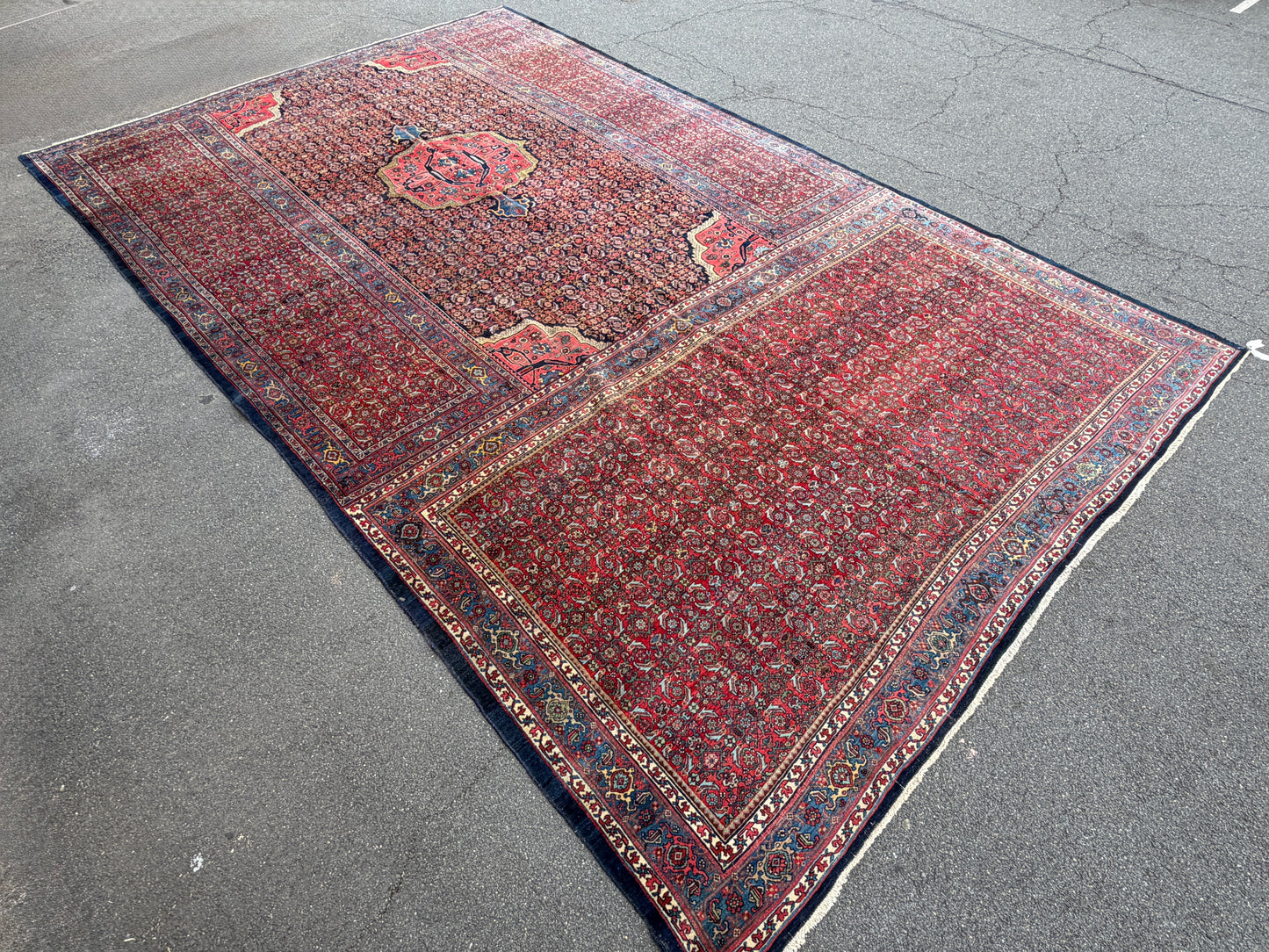 12’10”x20’3” Rare Palace Size Hand-Knotted Triclinium Bidjar Persian Area Rug