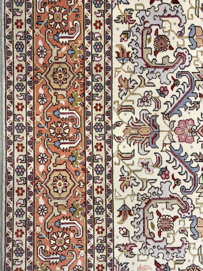 Hand-Knotted 60 Raj Persian Tabriz Heriz Rug - 6'7"x9'10"