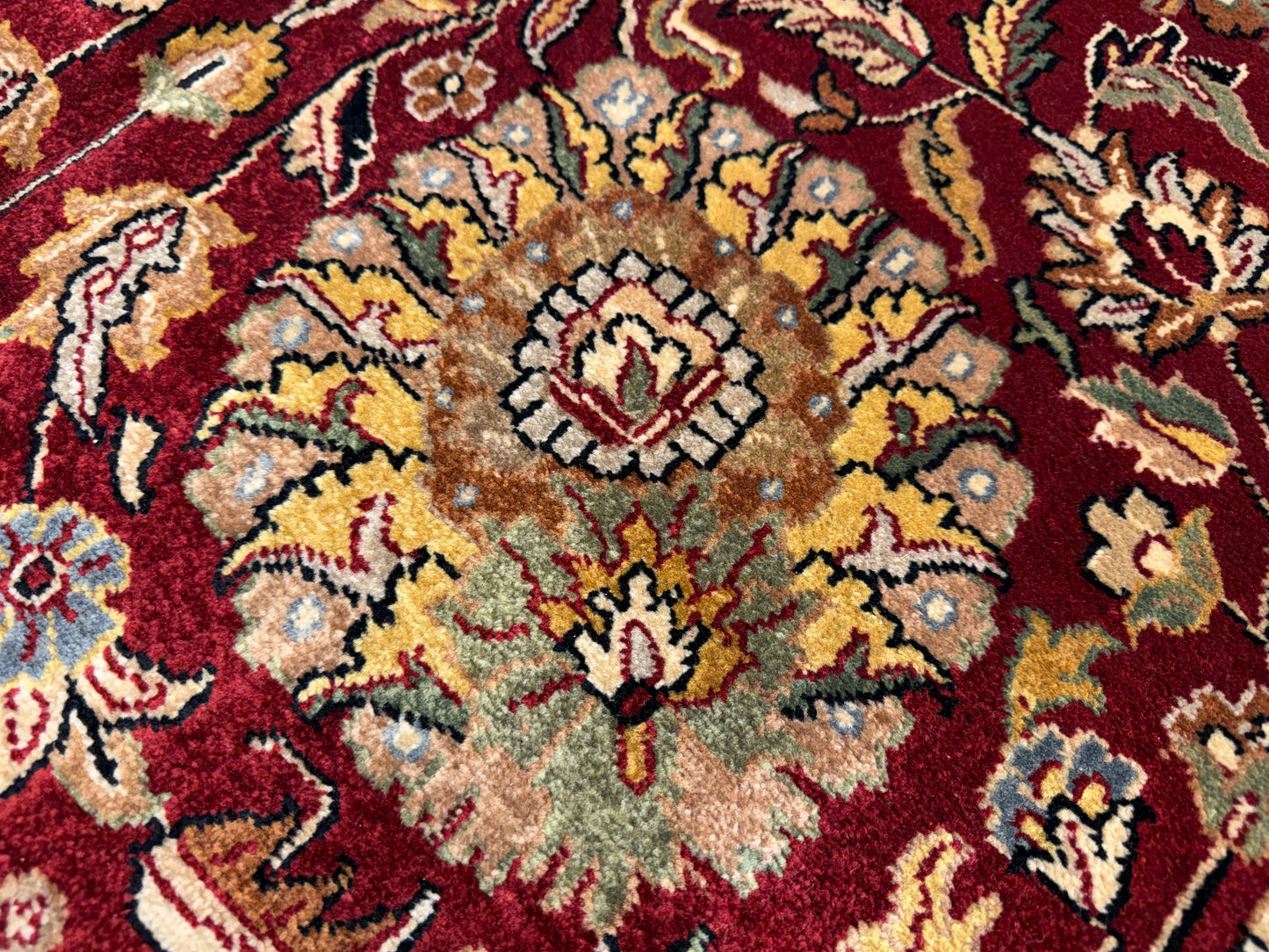8’9”x12’3” Hand-Knotted Very Fine Wool Agra Area Rug 50 Raj