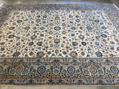 9’6”x12’6” Hand-Knotted Persian Kashan Area Rug