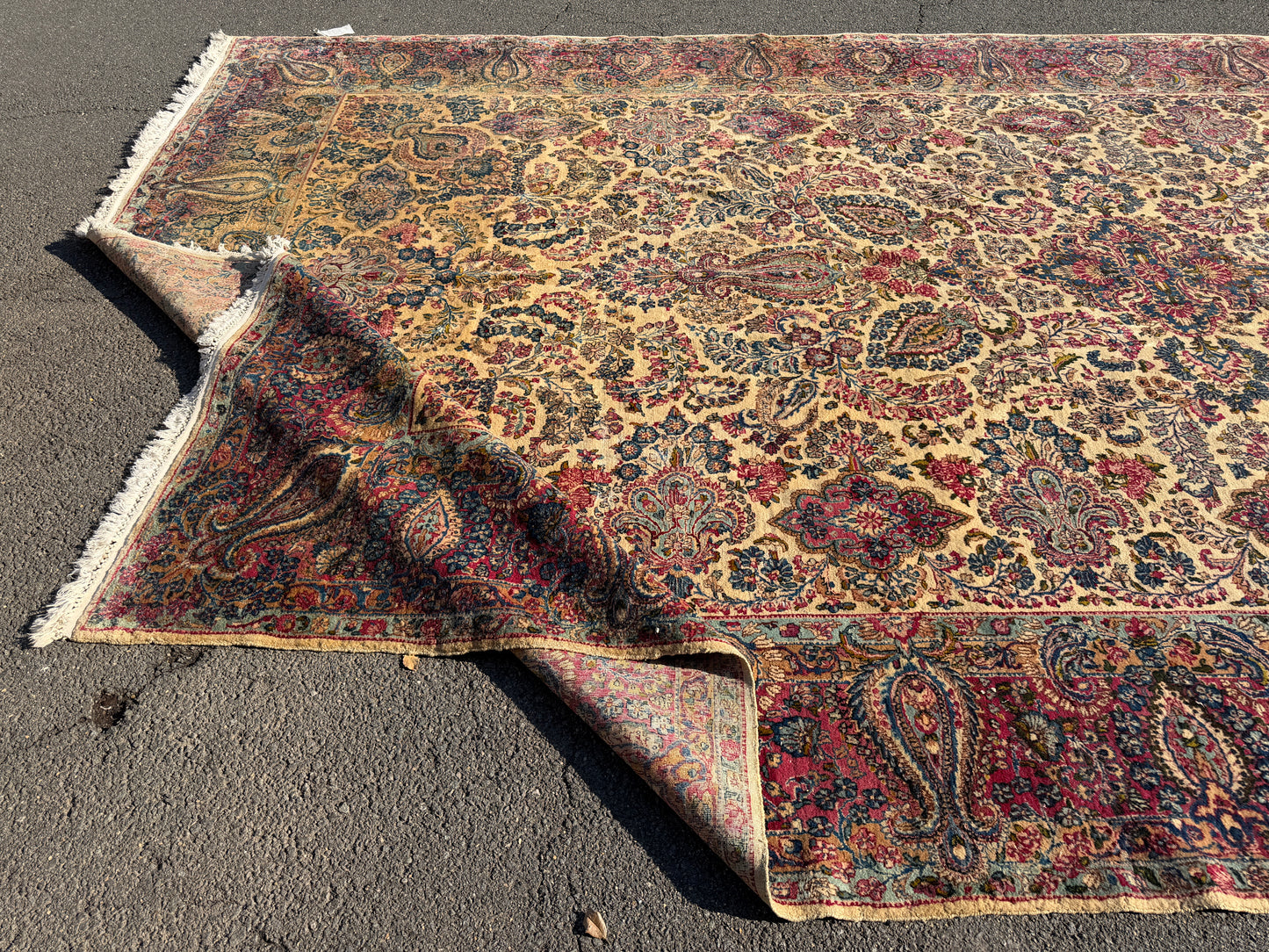 9’10”x17’6” Antique Hand-Knotted Lavar Kerman Persian Area Rug