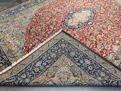 Antique Hand-Knotted Persian Kerman Rug - 9’11”x13’4”
