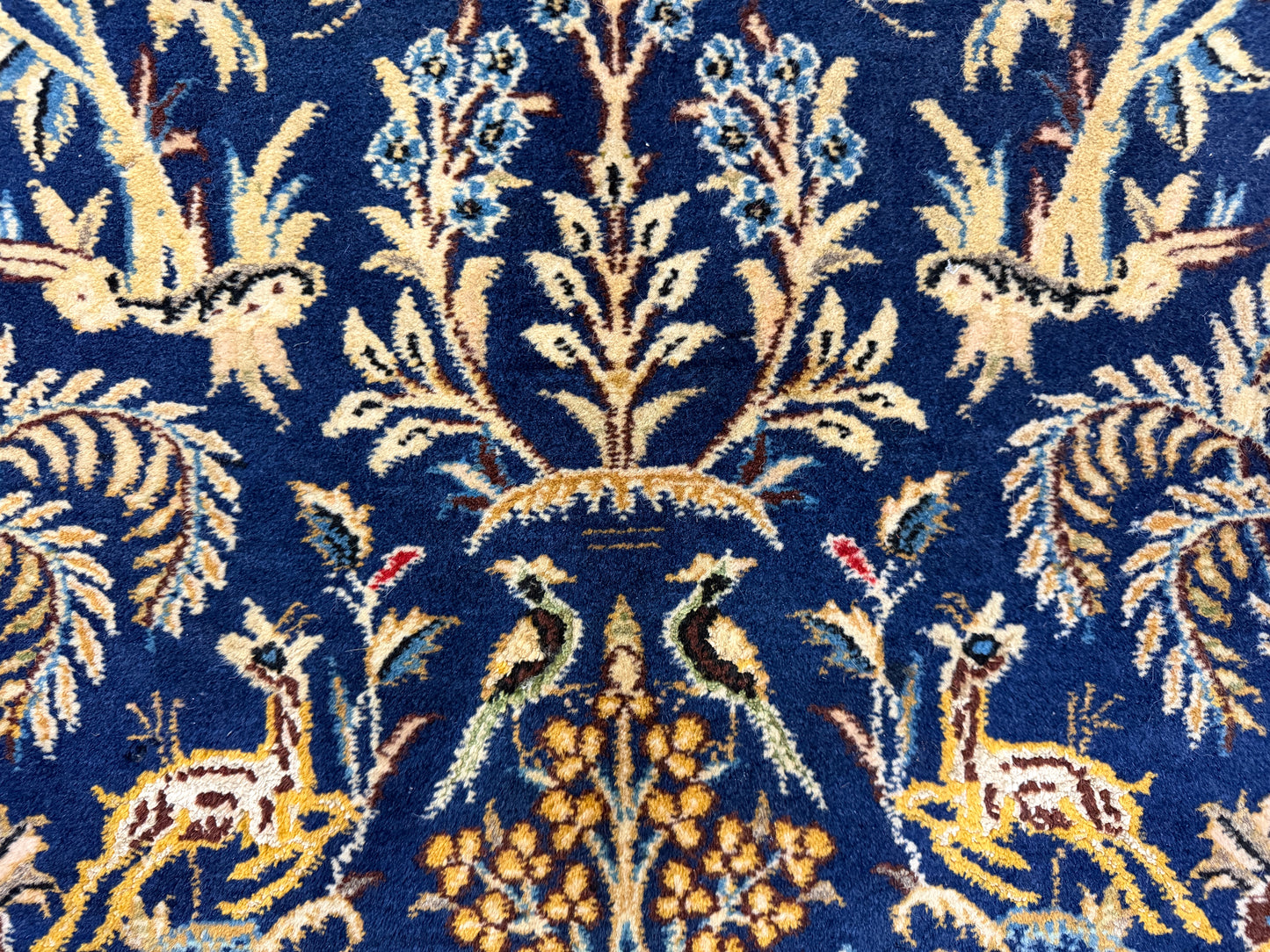 2’9”x4’2” Fine Antique Hand-Knotted Wool Kashan Tree of Life Persian Rug 2x4 Pictorial Handmade Carpet