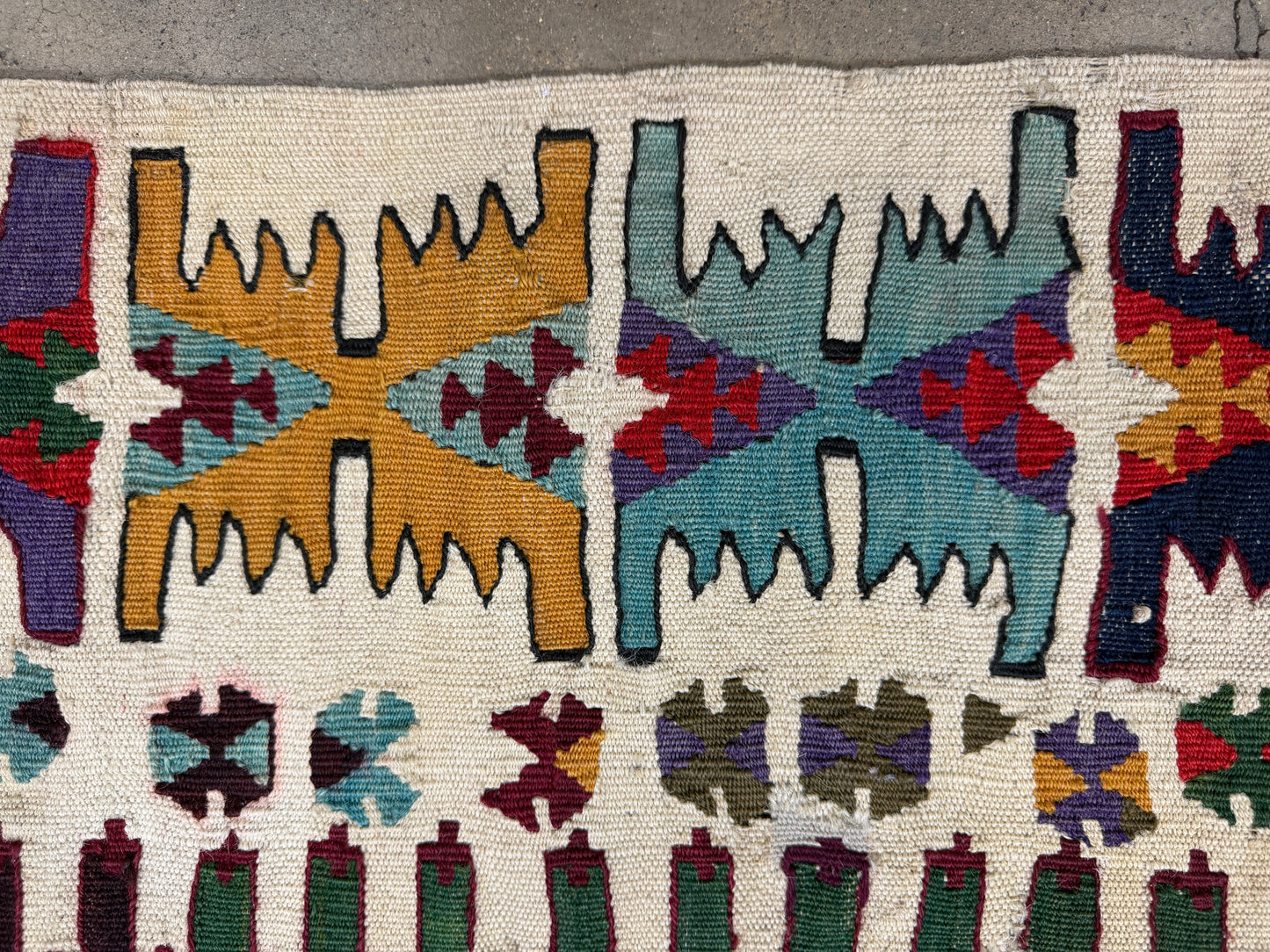 2’9”x14’10” Antique Hand-Woven Wool Flatweave Kilim Runner 2x14 Handmade Tribal Rug