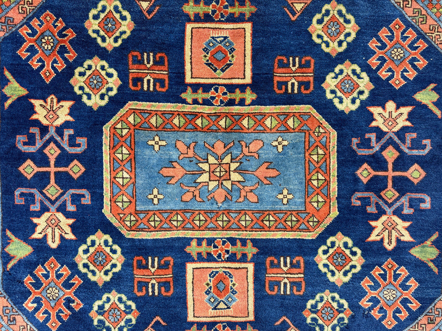 8’10”x11’ Hand-Knotted Wool Kazak Area Rug