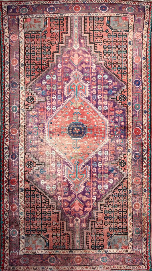 Hand-Knotted Persian Nahavand Rug - 4'2"x7'7"