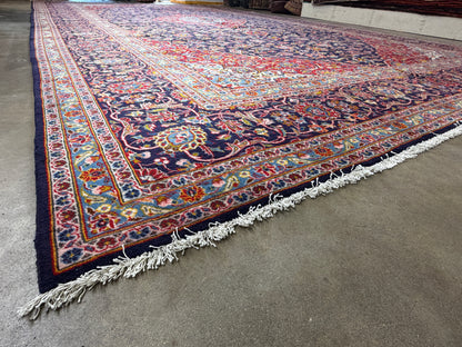10’3”x16’8” Hand-Knotted Handmade Signed Miraftab Wool Persian Kashan Area Rug