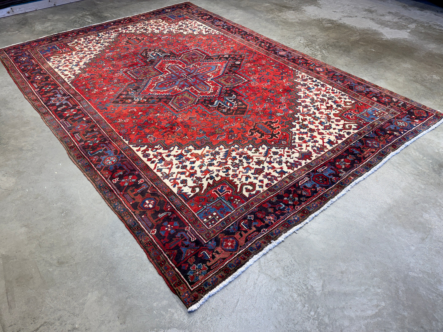 Hand-Knotted Persian Heriz Rug - 7’3”x10’3”