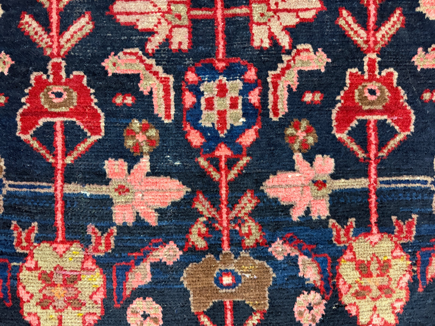 3’6”x4’11” Antique Hand-Knotted Wool Hamadan Persian Rug 3x5 Floral Handmade Carpet