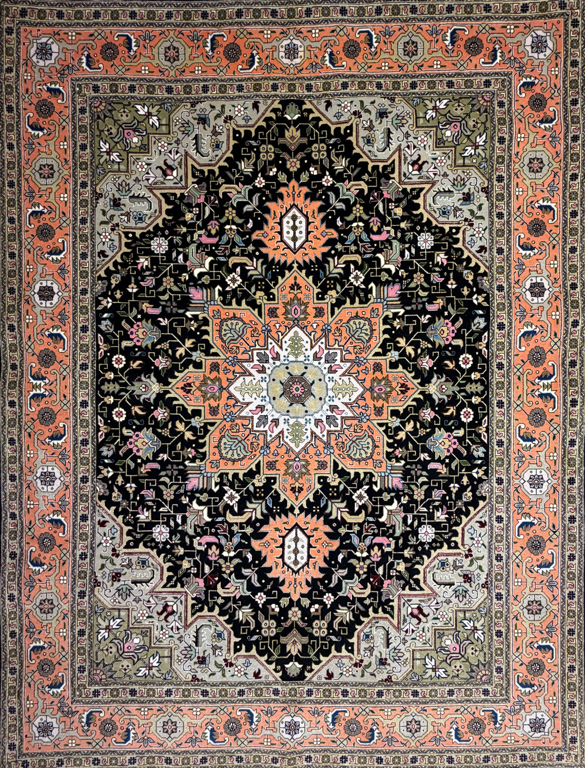 Hand-Knotted Persian Tabriz 60 Raj Rug - 4'11"x6'6"