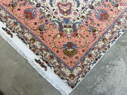 9’9”x13’3” Fine Hand-Knotted Persian Tabriz Signed Area Rug