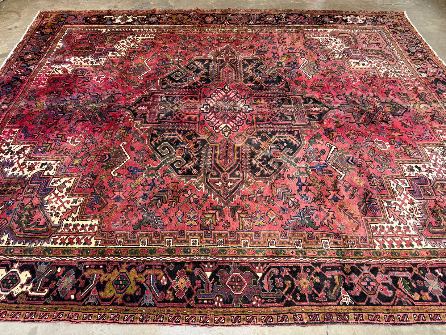 Hand-Knotted Persian Heriz Rug - 10’1”x12’7”