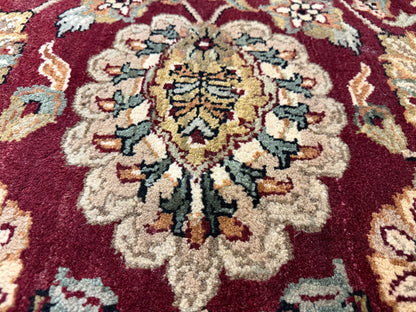 9’ Diameter Hand-Knotted Wool Indian Round Oriental Rug - 9x9 Handmade Carpet