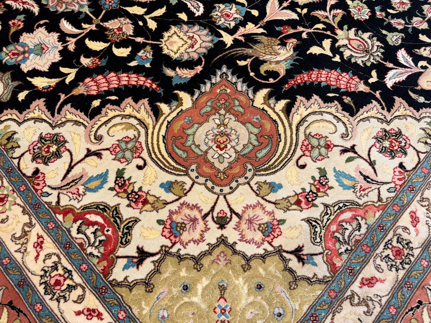 Hand-Knotted 60 Raj Persian Tabriz Rug - 10’x12’9”