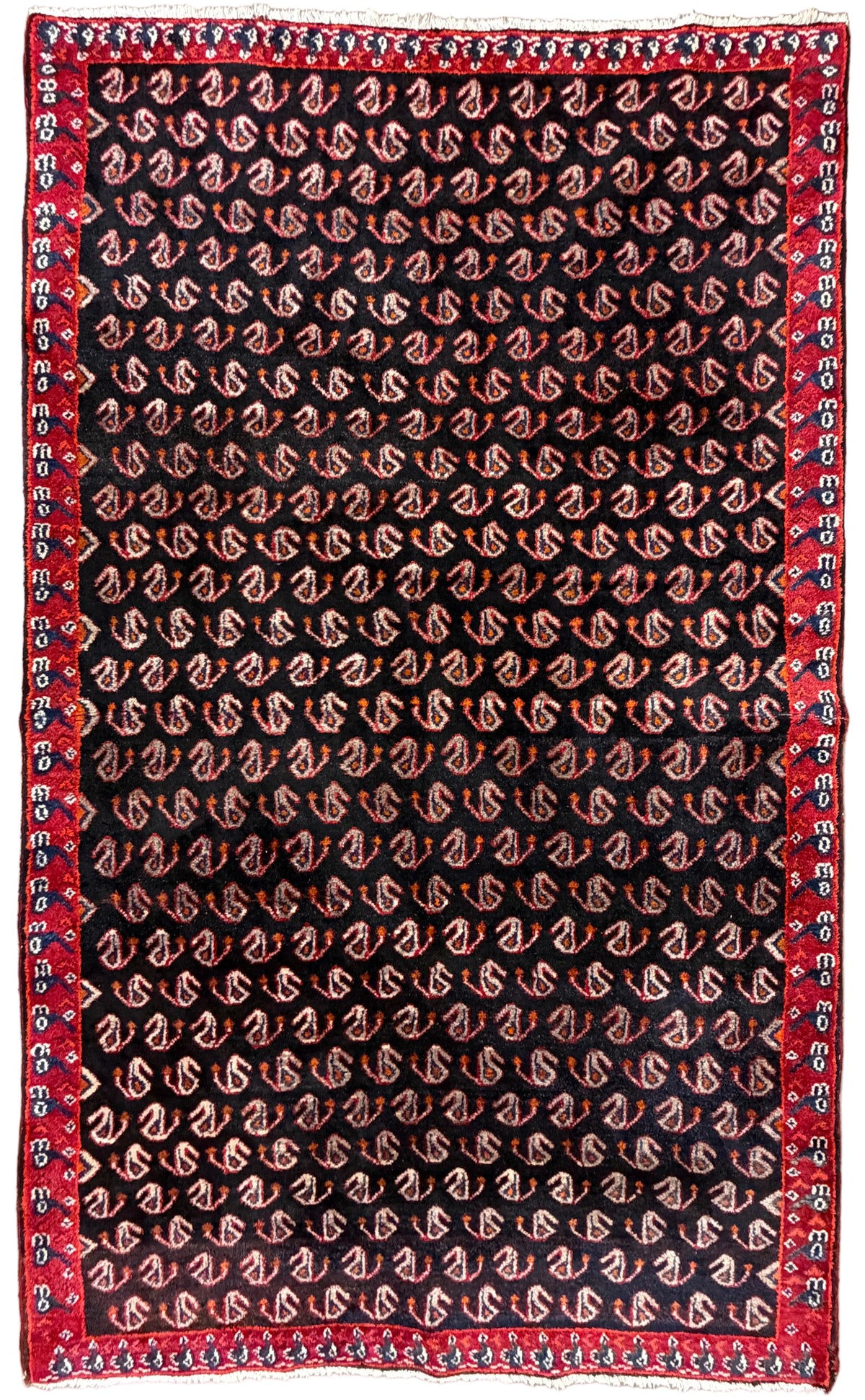 Hand-Knotted Persian Hamadan Rug - 5'x8'1"