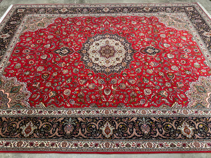 Hand-Knotted 60 Raj Persian Tabriz Rug - 9’9”x13’3”