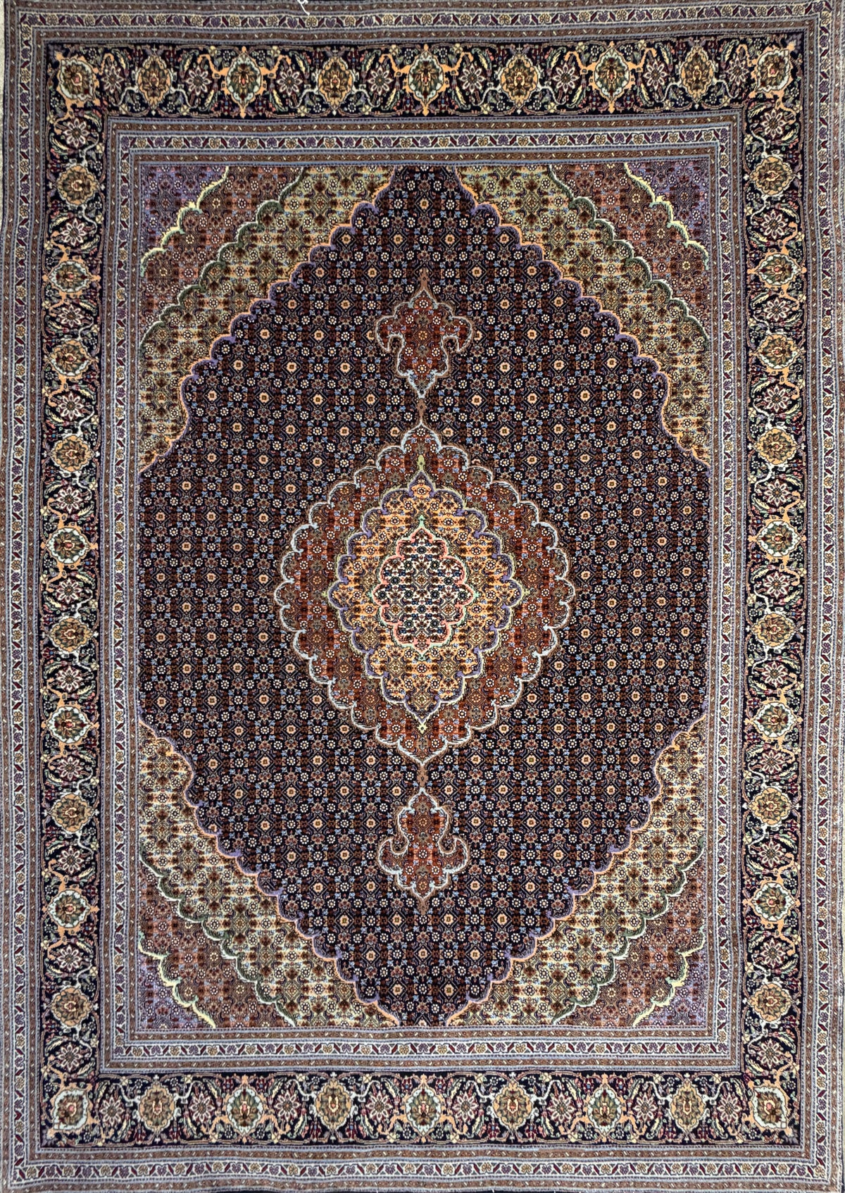 Hand-Knotted Persian Tabriz Mahi Rug - 4’8”x6’8”