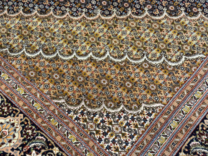 Hand-Knotted Persian Tabriz Mahi Rug - 6'6"x9'9"