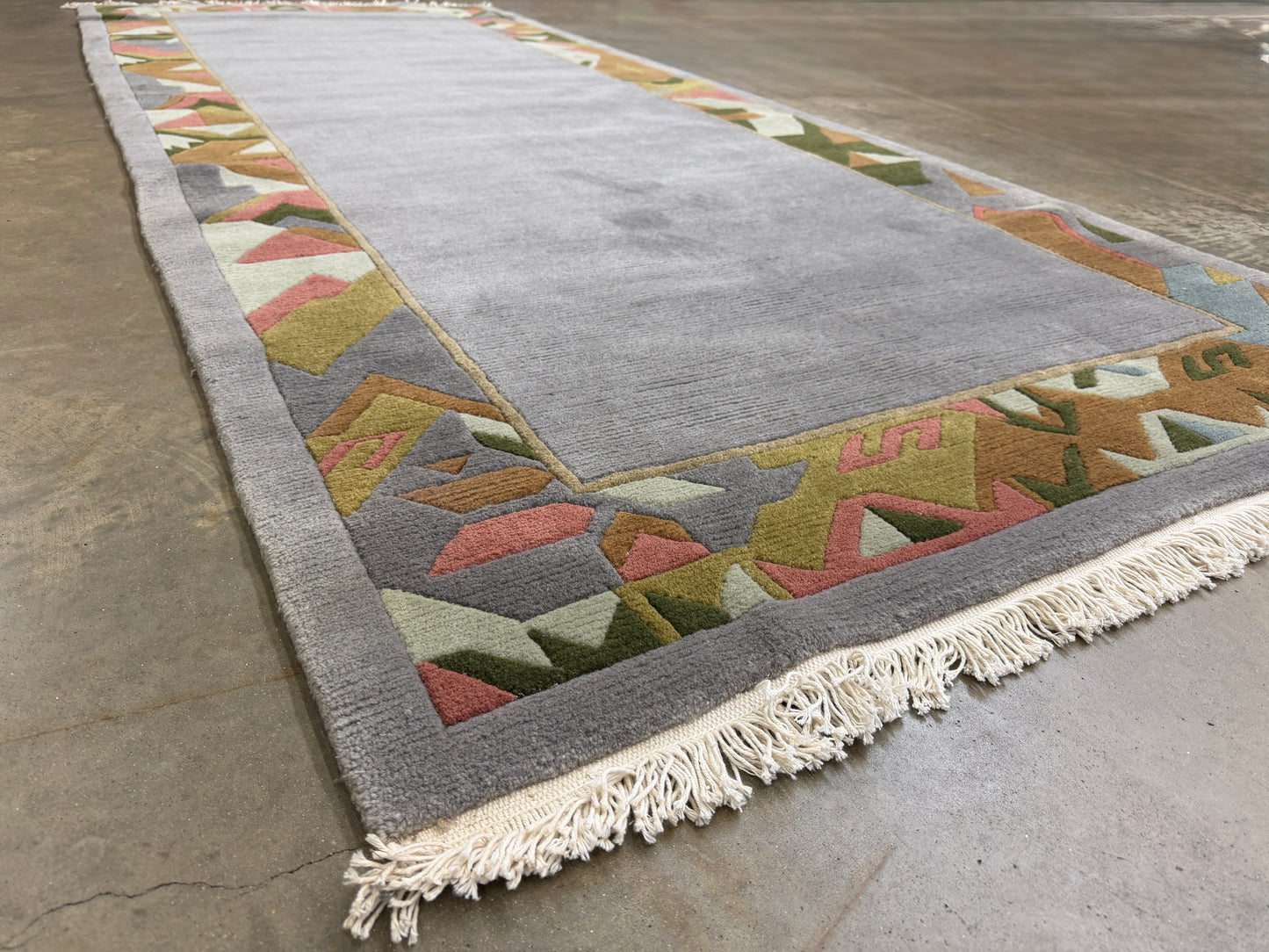 Hand-Knotted Contemporary Runner - 3’11”x9’8”