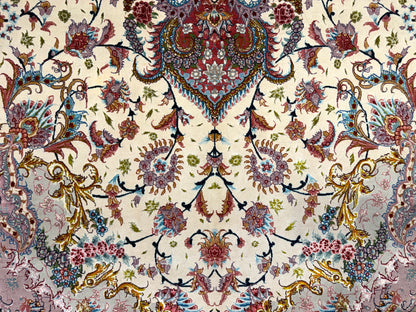 Hand-Knotted 70 Raj Persian Tabriz Rug - Signed - 9’8”x13’9”
