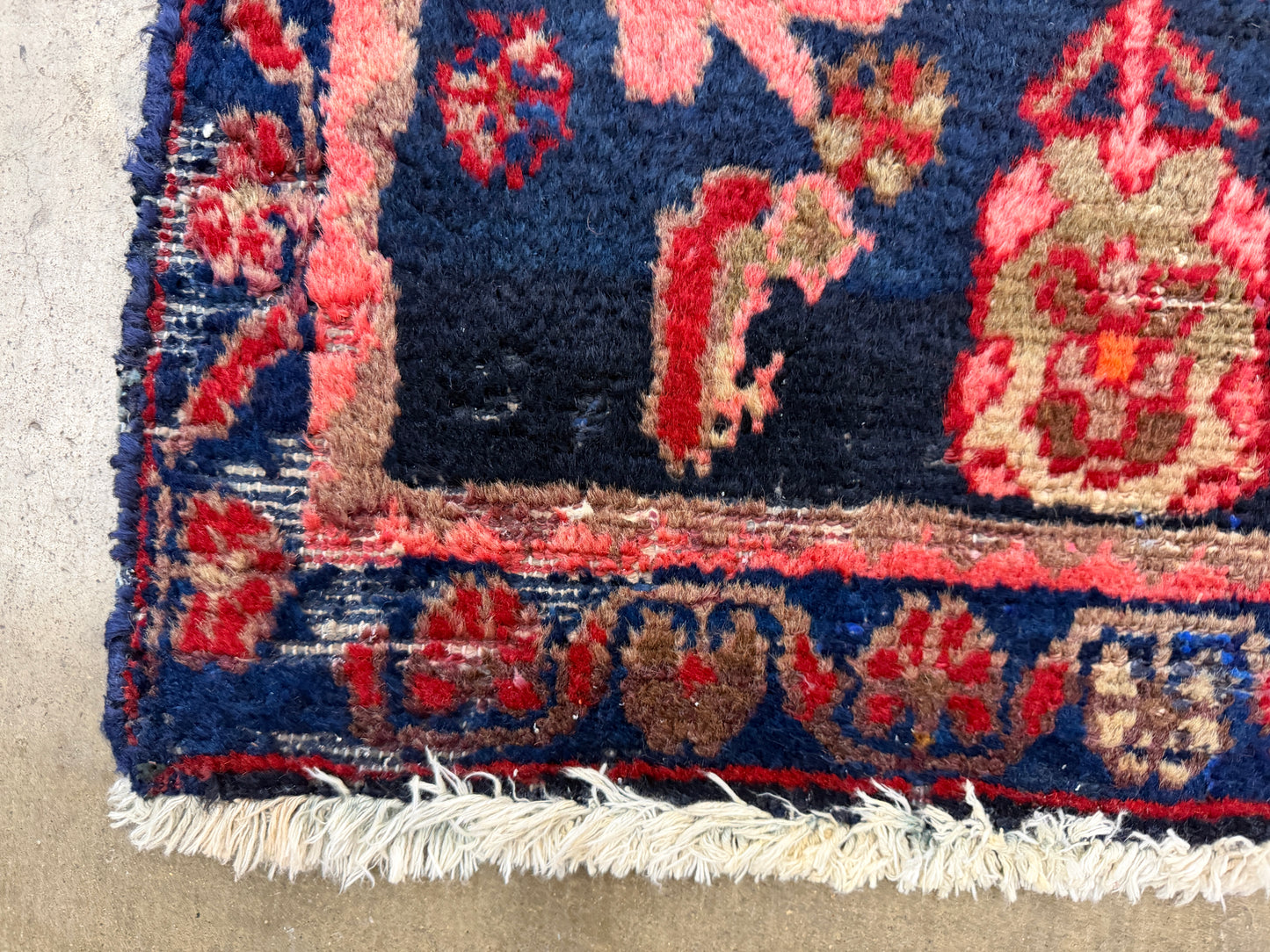 3’6”x4’11” Antique Hand-Knotted Wool Hamadan Persian Rug 3x5 Floral Handmade Carpet