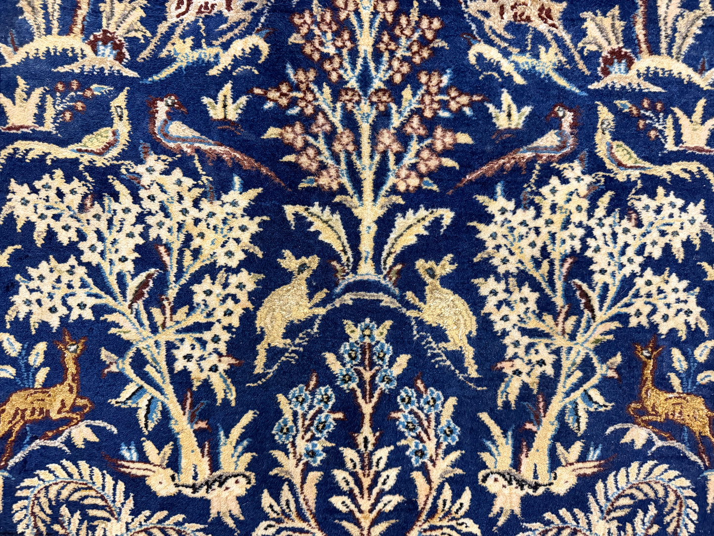 2’9”x4’2” Fine Antique Hand-Knotted Wool Kashan Tree of Life Persian Rug 2x4 Pictorial Handmade Carpet