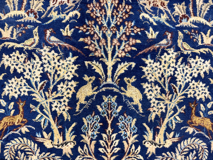 2’9”x4’2” Fine Antique Hand-Knotted Wool Kashan Tree of Life Persian Rug 2x4 Pictorial Handmade Carpet