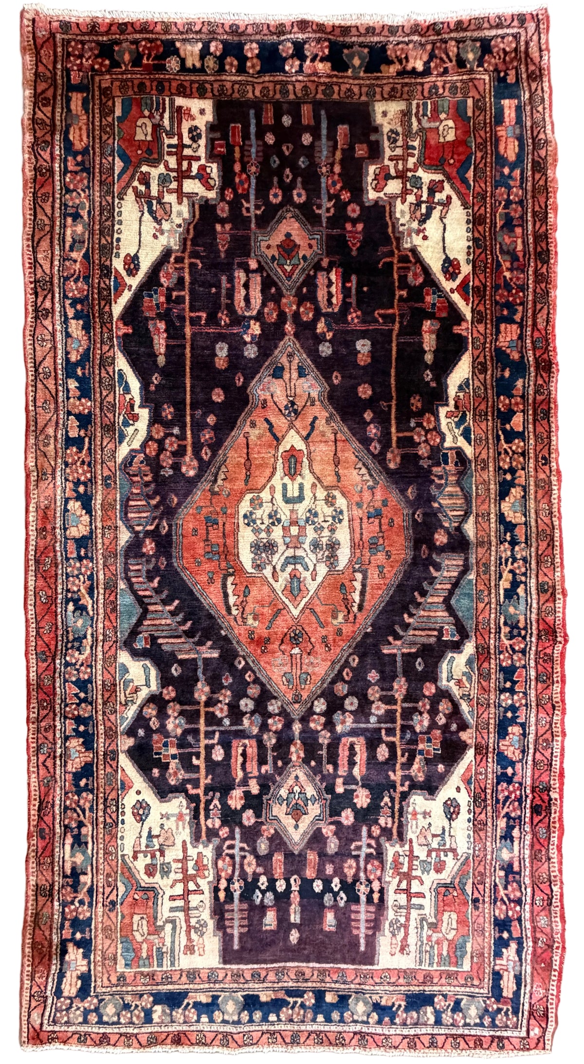 Hand-Knotted Persian Nahavand Rug - 5’7”x10’10”