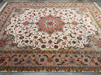 Hand-Knotted 70 Raj Persian Tabriz Rug - 10’x13’5”
