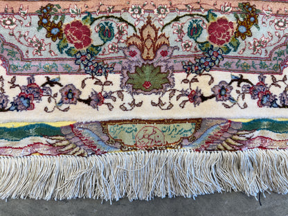 9’9”x13’9” Very Fine Hand-Knotted Persian Tabriz 80 Raj Signed Area Rug