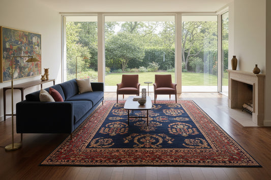 Hand-Knotted Antique Persian Sarouk Rug - 7’9”x9’10”