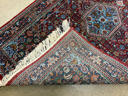 3’4”x5’6” Fine Hand-Knotted Wool IndoBidjar Persian Rug 3x5 Burgundy Handmade Carpet