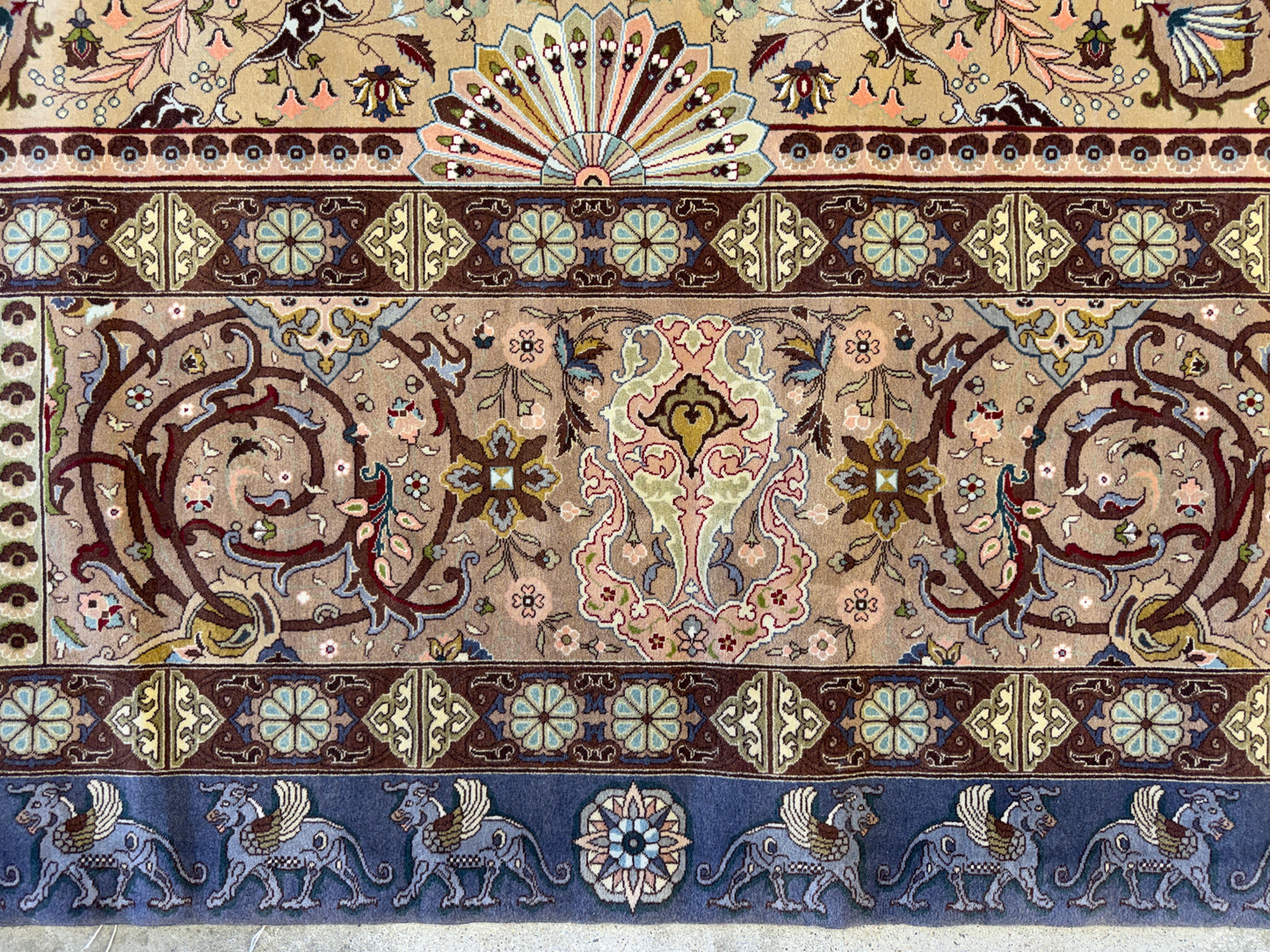 11’3”x16’3” Hand-Knotted 70 Raj Signed Persian Tabriz Rug