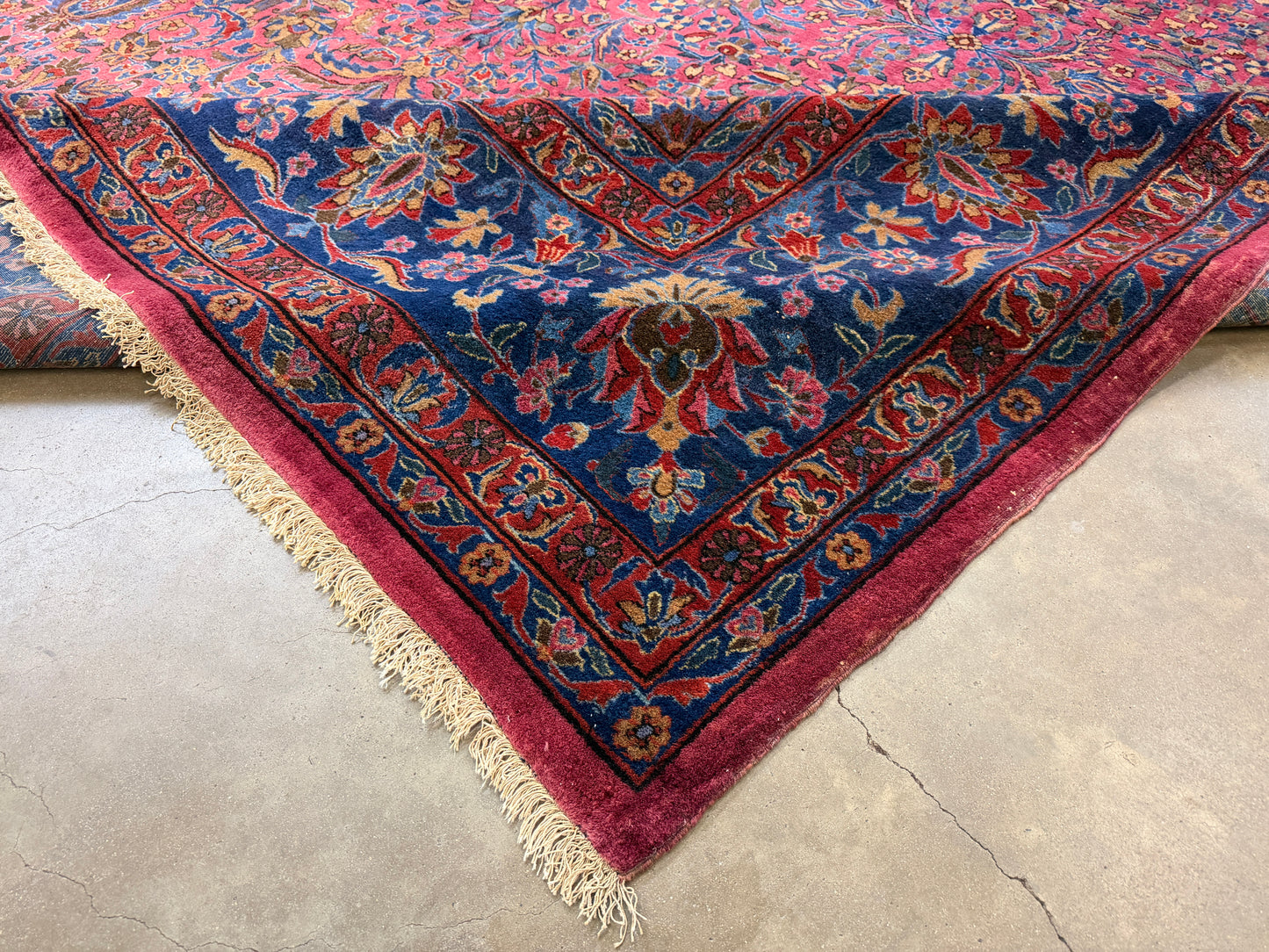 10’4”x16’4” Antique Hand-Knotted Fine Manchester Wool Persian Kashan Area Rug