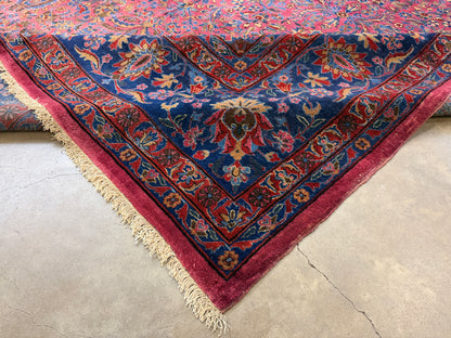 10’4”x16’4” Antique Hand-Knotted Fine Manchester Wool Persian Kashan Area Rug