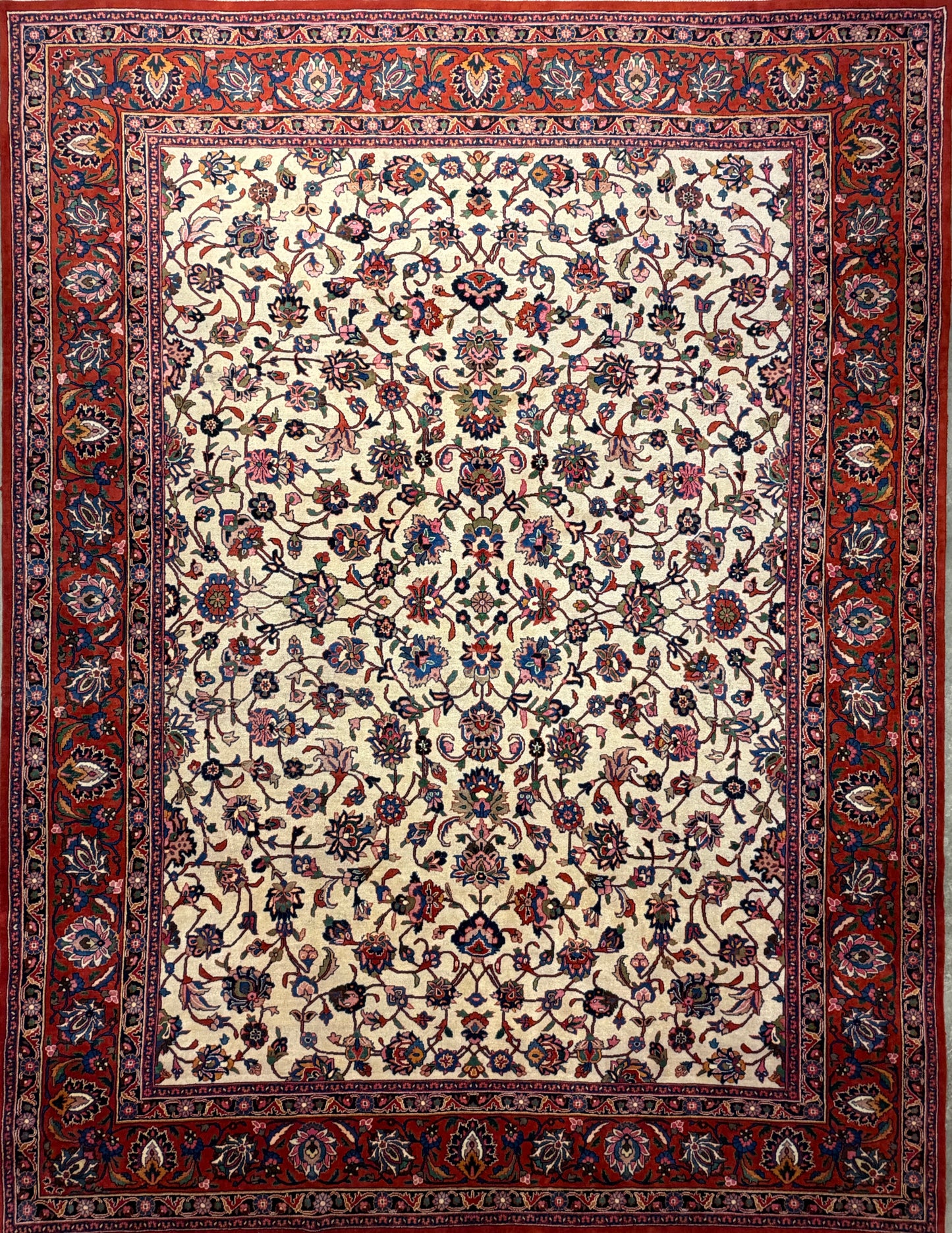 Hand-Knotted Persian Mashad Rug - 9’6”x12’5”