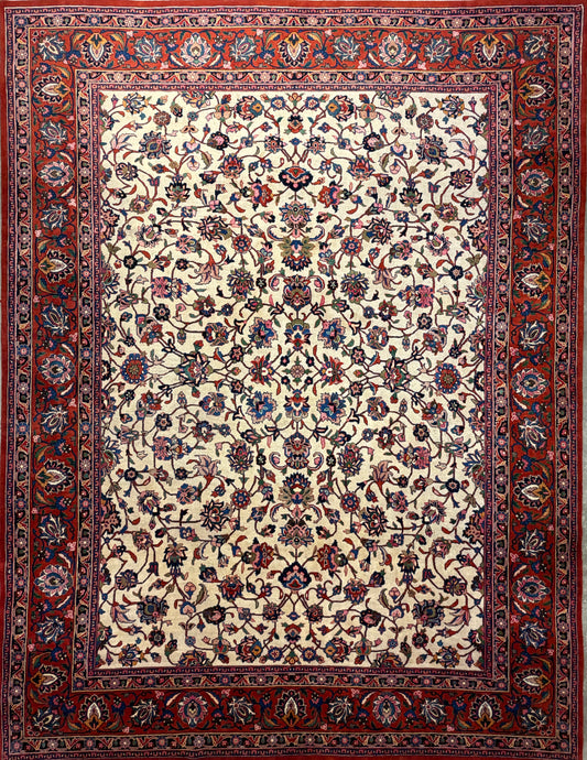 Hand-Knotted Persian Mashad Rug - 9’6”x12’5”