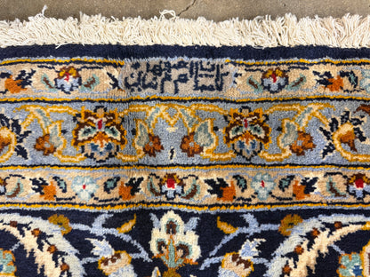 9’8”x12’5” Hand-Knotted Fine Wool Persian Kashan Signed Area Rug