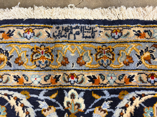 9’8”x12’5” Hand-Knotted Fine Wool Persian Kashan Signed Area Rug