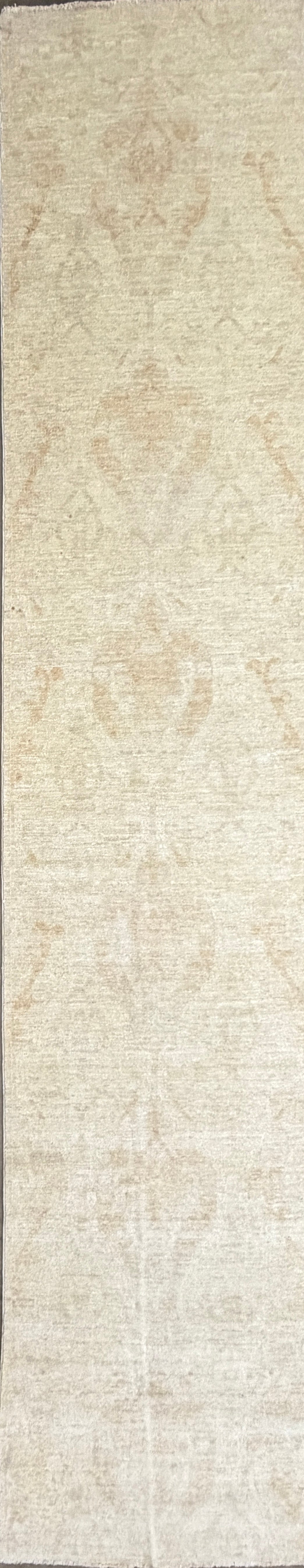 2’9”x13’6” Hand-Knotted Wool Abstract Runner 2x13 Handmade Beige Rug