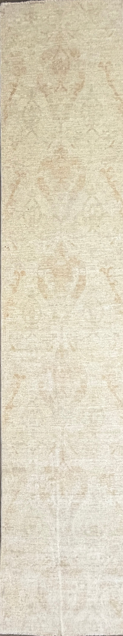 2’9”x13’6” Hand-Knotted Wool Abstract Runner 2x13 Handmade Beige Rug