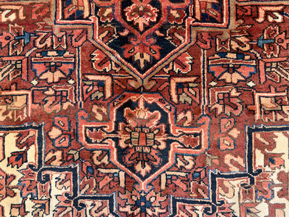 9’4”x12’4” Hand-Knotted Persian Heriz Ahar Area Rug