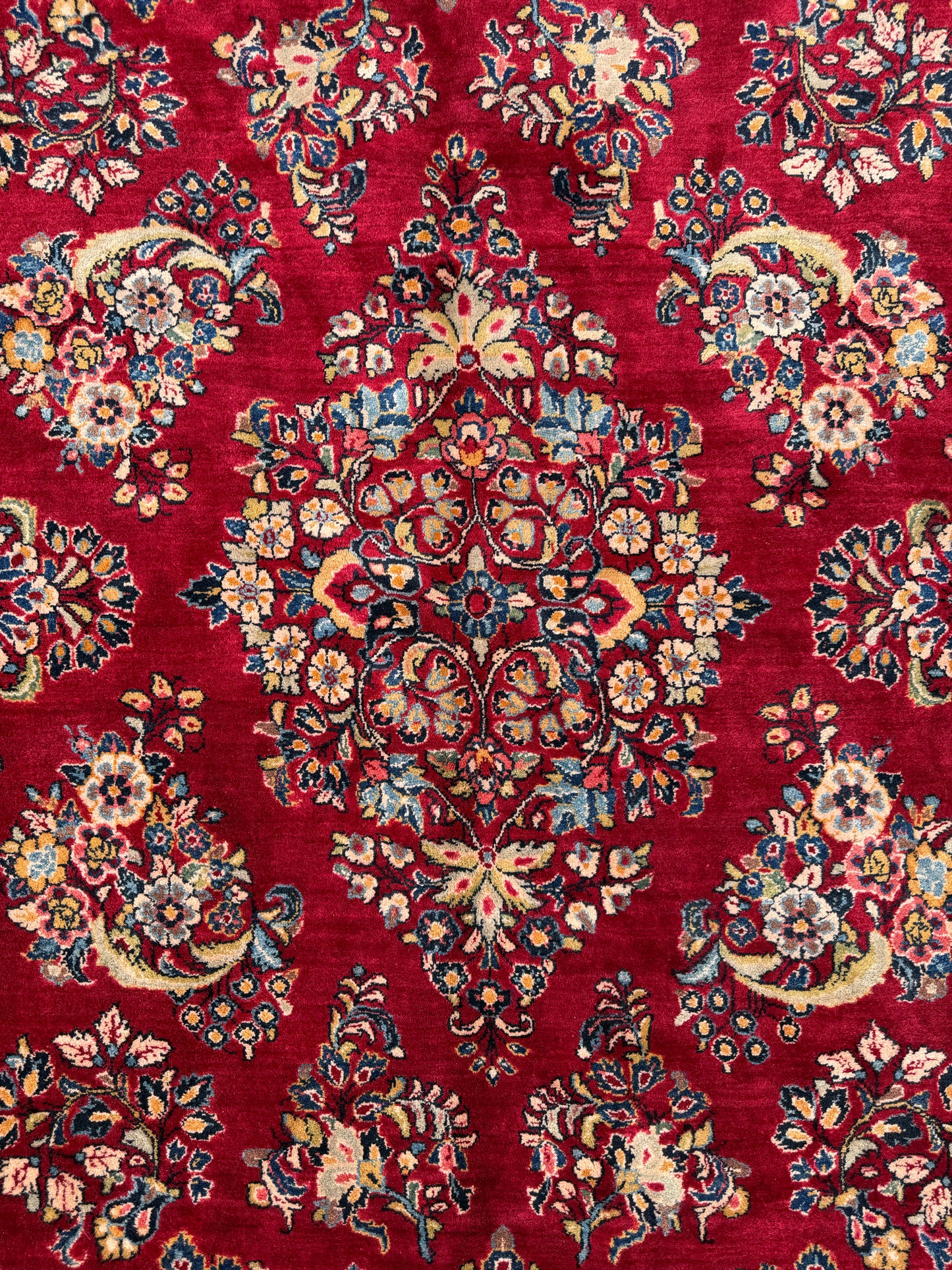 Hand-Knotted Persian Sarouk Rug - 10’1”x19’11”