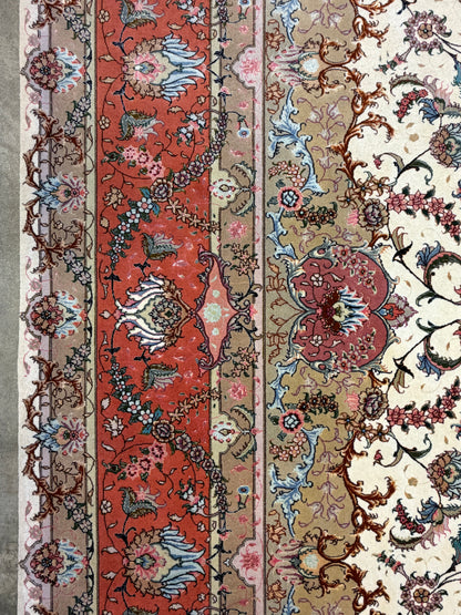 10’x12’9” Fine Hand-Knotted Persian Tabriz Area Rug
