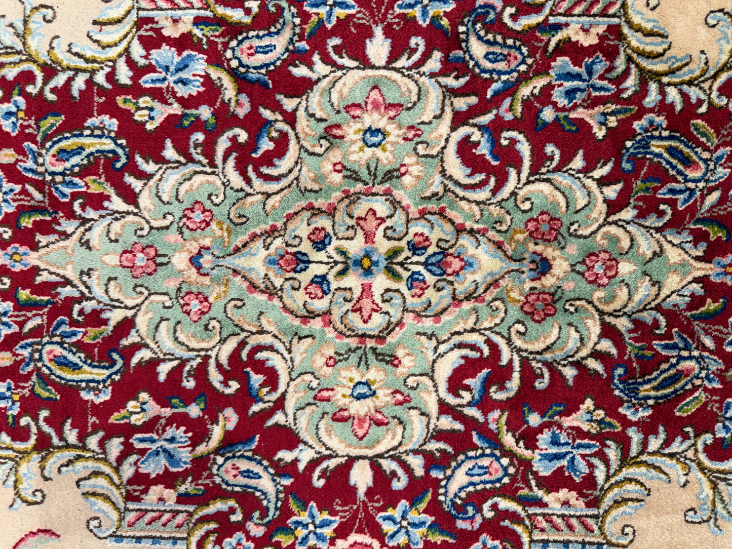 10’2”x13’9” Hand-Knotted Persian Kerman Signed Area Rug